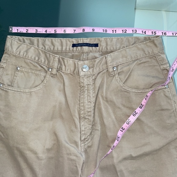 Valentino Beige Tan Nude Jeans Pants sz 12 (34) Like NEW Classic Designer Lux - Picture 16 of 17